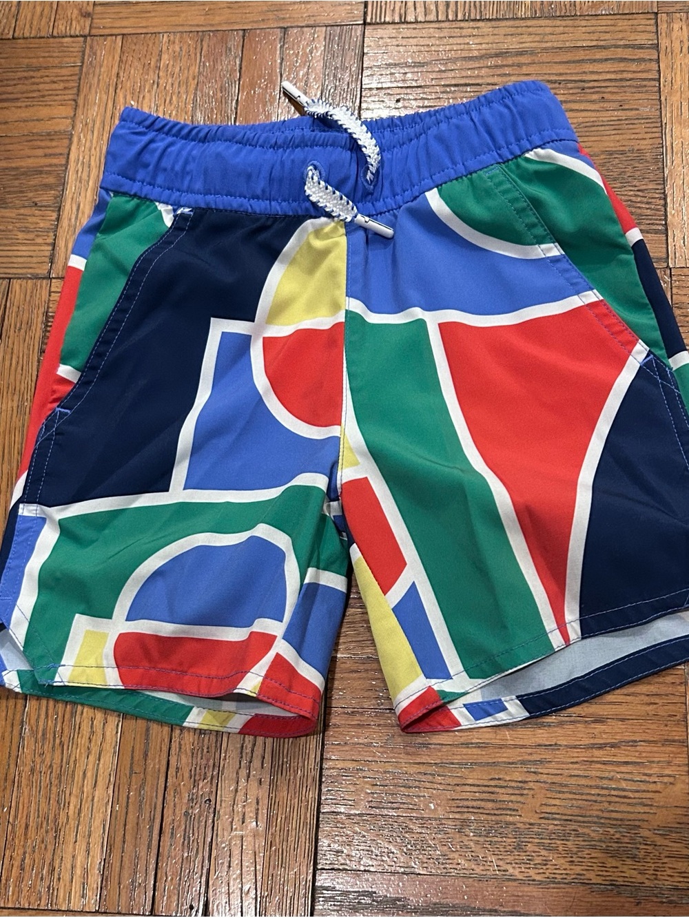 Hanna Andersson Multicolor Geo Print Kids Shorts - Blue, Red, Green, Yellow